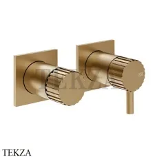 Gessi Incastri Смеситель для душа 2 потока, внешняя часть 75038-726, Warm Bronze Br. PVD