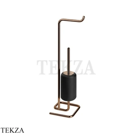 Gessi Goccia Стойка с держателем для туалетной бумаги и ершиком 38068-030, Copper PVD