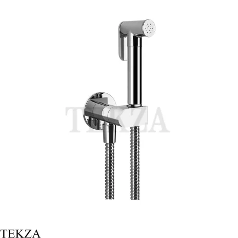 Gessi Гигиенический душ с запорным узлом, выводом воды и держателем 45126-031, хром глянец
