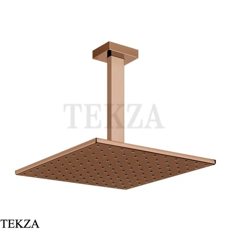Gessi Rettangolo shower Верхний душ с потолочным кронштейном 15186-030, Copper PVD