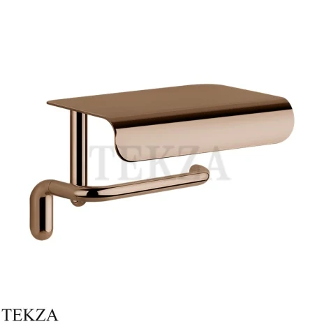 Gessi Goccia Бумагодержатель с крышкой-полкой 38049-030, Copper PVD