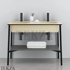 CIELO CATINO DOPPIO Консоль с двойной керамической раковиной, Lino-черный