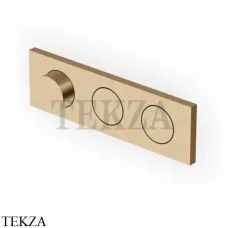 Zucchetti Hoop Термостат для душа на 2 потока, внешняя часть ZHO782.P31, brushed british gold PVD