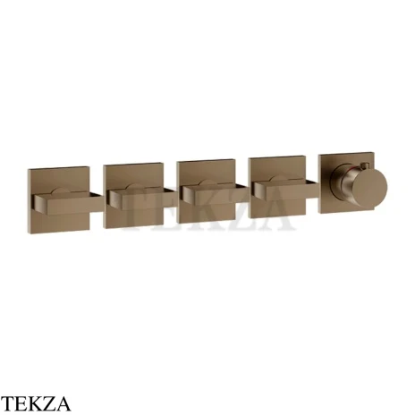 Gessi Rettangolo shower Термостат на 4 потока, внешняя часть 44338-761, Coffee Bronze Brushed PVD