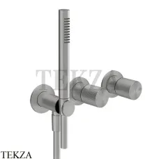 Gessi Habito CESELLO Смеситель для душа с гарнитуром, внешняя часть 70438-149, Finox Brushed Nickel