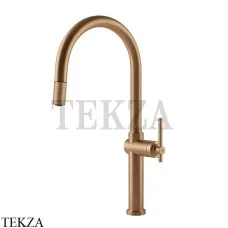 Gessi KITCHEN Habito Смеситель для кухни однорычажный с лейкой 60672-726, Warm Bronze Brushed PVD