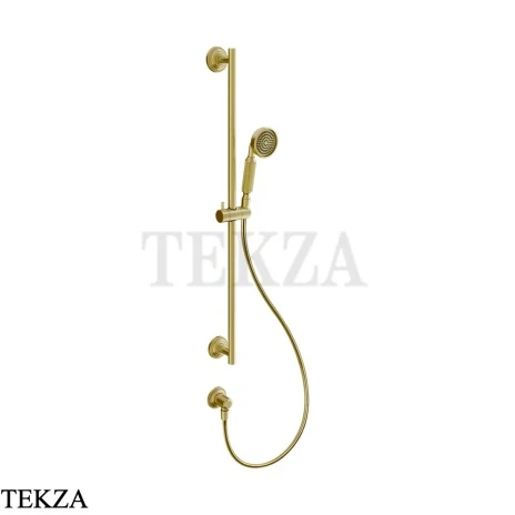 Gessi VENTI20 Штанга в комплекте с душевой лейкой, шланг, вывод 65141-716, Gold Br. PVD