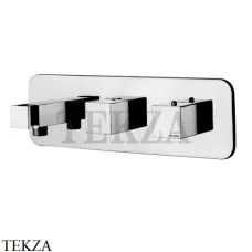 Bossini AKI Термостат для душа 2 потока с держателем, комплект Z005354.030, хром глянец