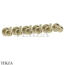 Gessi VENTI20 Термостат для душа, 5 потоков, внешняя часть 65340-727, Brushed Brass