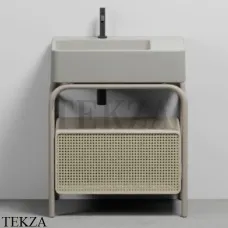 CIELO MARCEL Консоль напольная с ящиком Tinto naturale, раковина Pomice