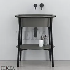 CIELO CATINO OVALE Консоль с керамической раковиной, Cemento-черный