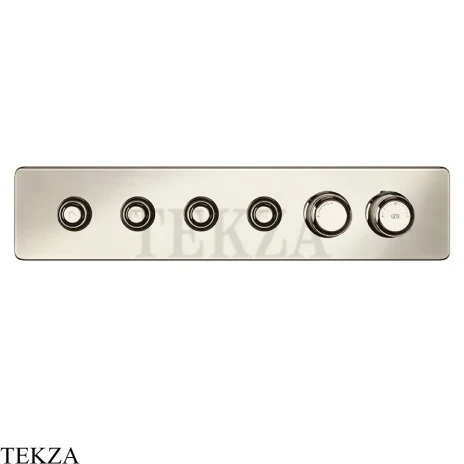 Gessi VENTI20 Термостатический смеситель на 4 потока с кнопками, внешняя часть 65226-720, Nickel PVD