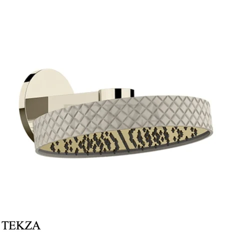 Gessi Pelle Tresse Верхняя лейка с кронштейном D30,5 см, 78248-433, Crème/ Nickel PVD