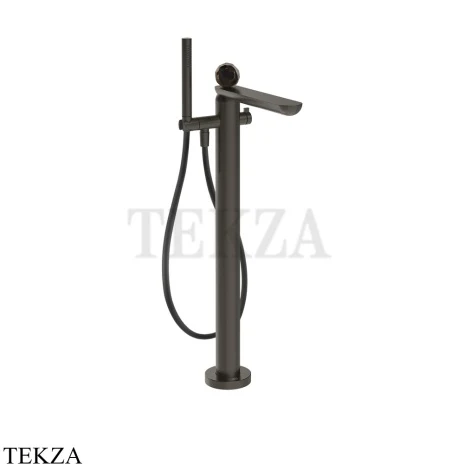 Gessi Perle Смеситель для ванны напольный, внешняя часть 74229-707, black хром Brush