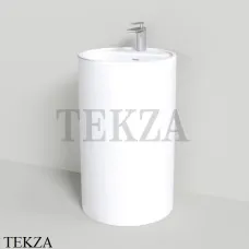 NT Bathroom NT607 Раковина напольная слив в стену, из литого камня Solid Surface, белый матовый