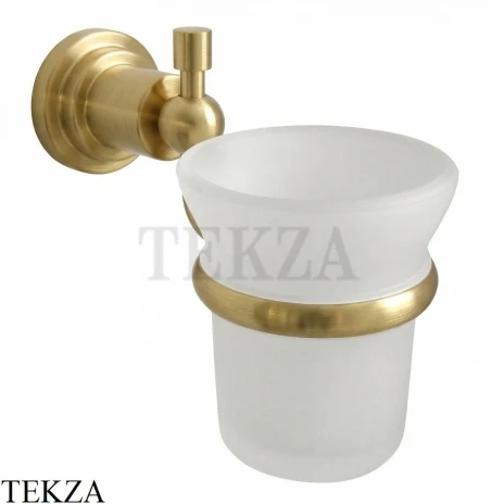 Nicolazzi Monte Croce Стакан для зубных щеток настенный, стекло матовое 1488OS27, Brushed brass