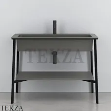 CIELO CATINO Rettangolare Консоль с керамической раковиной, Cemento-черный