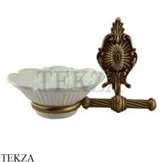 Migliore Elisabetta Мыльница настенная, керамика белая 16987, бронза classic Migliore Elisabetta Мыльница настенная, керамика белая 16987, бронза classic