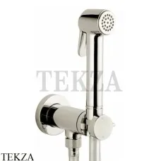 Bossini PALOMA BRASS Гигиенический душ с прогрессивным смесителем, шланг CROMOLUX E37007B.070, никель сатин