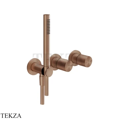Gessi Habito CESELLO Смеситель для душа с гарнитуром, внешняя часть 70438-708, Copper Brushed PVD