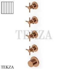 Zucchetti Helm Vertical Термостат для душа на 4 потока, внешняя часть ZHM804.XP91G2, brushed copper PVD