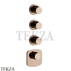 Gessi Ingranaggio-Anello Термостат для душа, 3 потока, внешняя часть 43236-030, Copper глянец