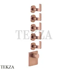 Gessi INCISO WELLNESS Термостат 5 выходов, внешняя часть 58220-708, Copper Brushed