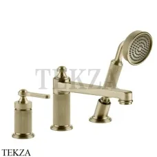 Gessi VENTI20 Смеситель на борт ванны, с гарнитуром 65037-727, Brushed Brass