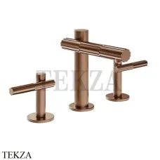 Gessi Incastri Смеситель для раковины на 3 отв., без донного клапана 75014-708, Copper Br. PVD