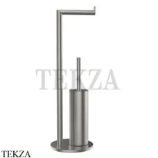 Gessi Emporio Стойка с держателем для туалетной бумаги и ершиком 38942-149, Finox Brushed Nickel
