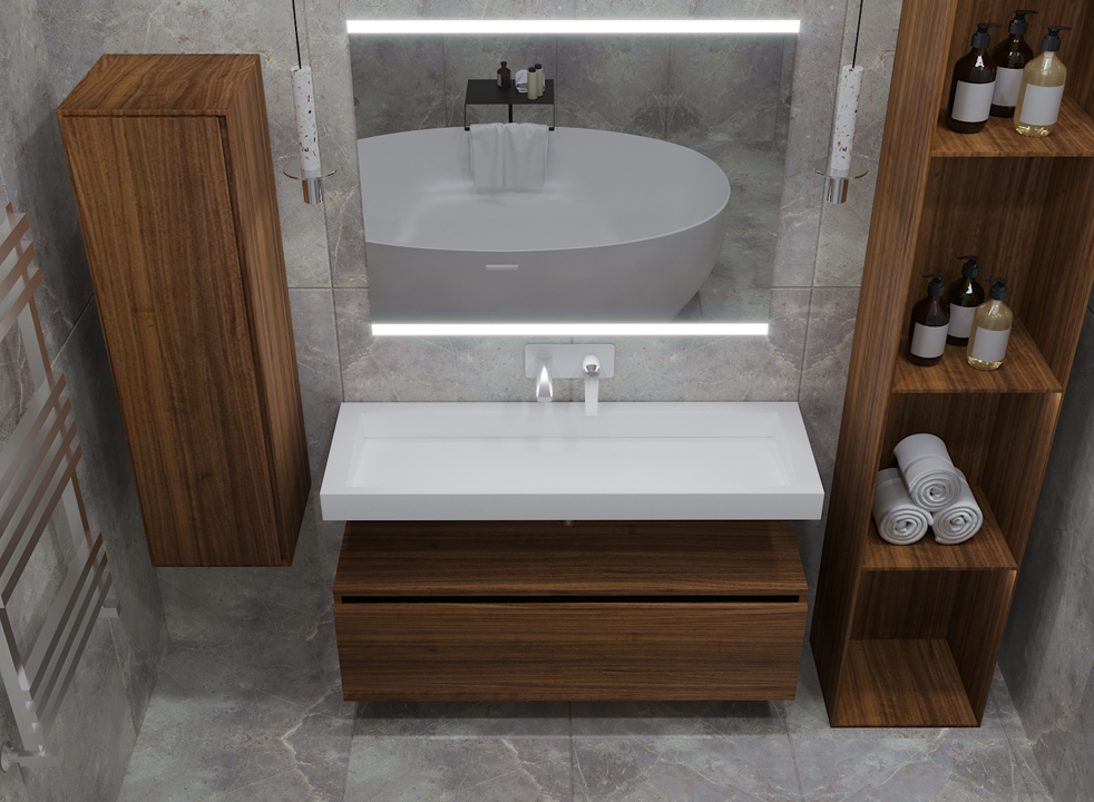 ARMADI ART FLAT Раковина-моноблок без отверстия под смеситель 859-100, белый матовый