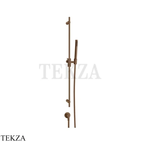 Gessi INGRANAGGIO Штанга в комплекте с душевой лейкой и выводом 63582-708, Copper Brushed PVD