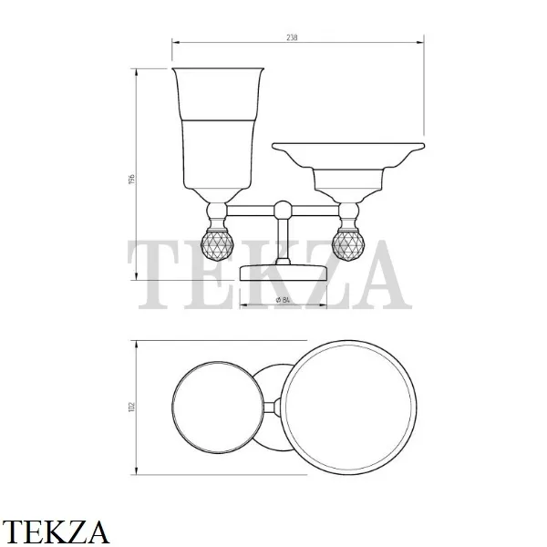 Migliore Amerida SWAROVSKI Стакан и мыльница настольные 16609, золото глянец