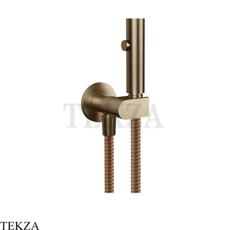 Gessi Гигиенический душ с запорным узлом, выводом воды и держателем 45124-761, бронза Coffee