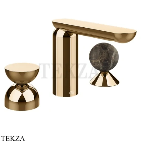 Gessi Perle Смеситель для раковины на 3 отв., без гарнитура 74918-735, бронза глянец