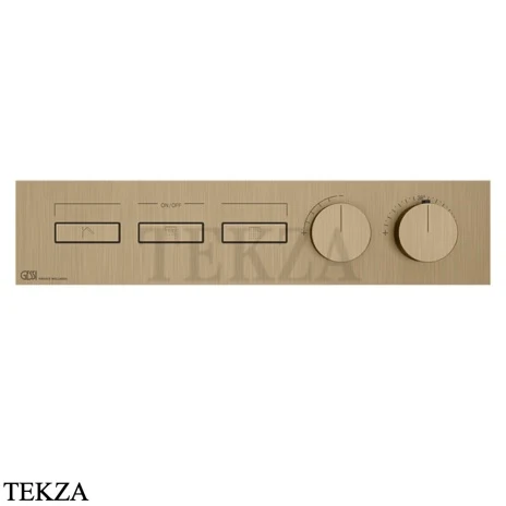 Gessi HI-FI Термостатический смеситель на 3 потока, внешняя часть 63014-726, бронза Brushed