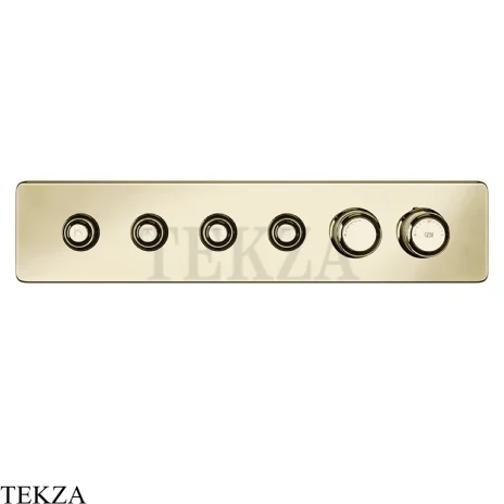 Gessi VENTI20 Термостатический смеситель на 4 потока с кнопками, внешняя часть 65226-710, Brass PVD