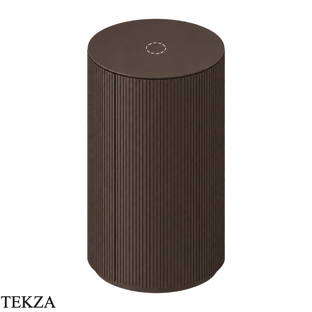 ArtCeram Opera тумба напольная круглая рифлёная ACM042 56, Moka RAL 8014 матовый