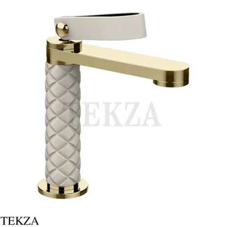 Gessi Pelle Laccetto Смеситель для раковины, с донным клапаном, 78451-434, Crème/Brass PVD