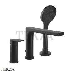 Gessi Emporio Via Manzoni Смеситель для ванны с изливом и переключателем 38634-299, черный матовый