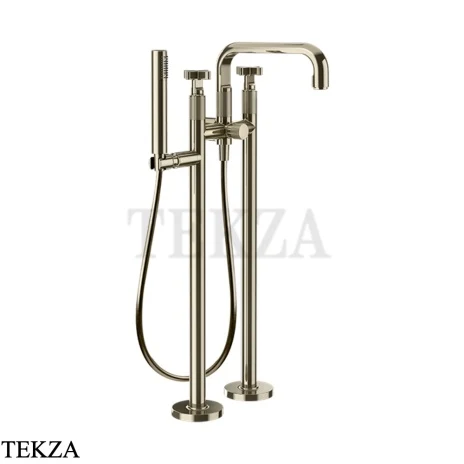 Gessi INCISO+ Смеситель для ванны напольный, внешняя часть 58129-720, Nickel PVD