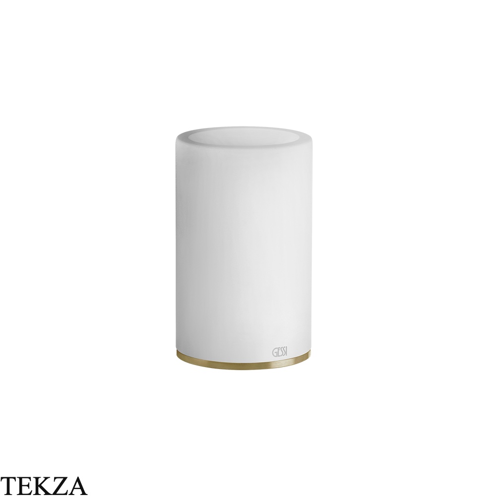Gessi 316 ACCESSORIES Стакан для зубных щеток настольный, композит белый 54731-727, Brushed Brass PVD
