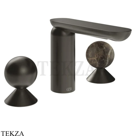 Gessi Perle Смеситель для раковины на 3 отв., без гарнитура 74015-707, black хром Brush