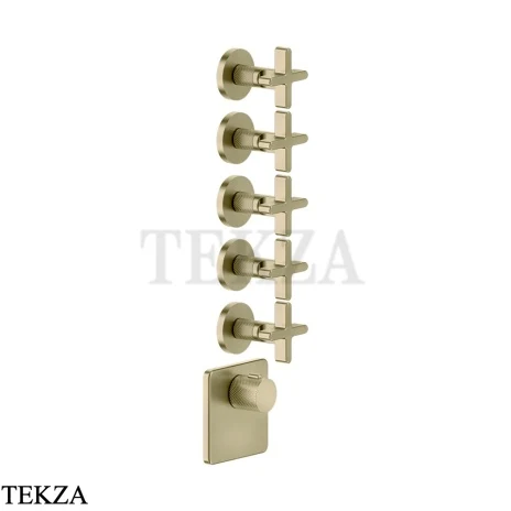 Gessi INCISO WELLNESS Термостат 5 выходов, внешняя часть 58350-727, Brushed Brass PVD