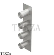 Ritmonio Dot316 Термостат для душа на 3 потока, внешняя часть PR50HG102 INOX, Brushed steel