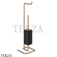Gessi Goccia Стойка с держателем для туалетной бумаги и ершиком 38068-125, Copper Brushed