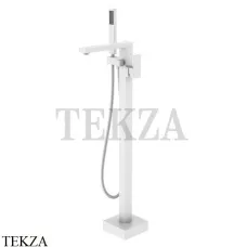 Boheme Qubic Смеситель для ванны напольный, с гарнитуром 479-MW, matt white