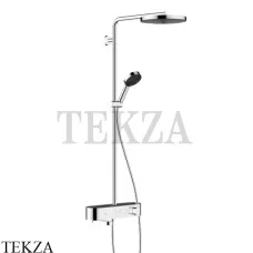 Hansgrohe Pulsify Душевая колонна с изливом Showerpipe 260 1jet EcoSmart с ShowerTablet 24230000, хром глянец Hansgrohe Pulsify Душевая колонна с изливом Showerpipe 260 1jet EcoSmart с ShowerTablet 24230000, хром глянец