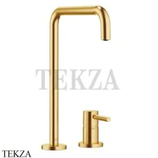 Dornbracht Meta Square Смеситель для кухни на два отверстия 32815861-28, латунь сатин Brushed (23kt Gold)