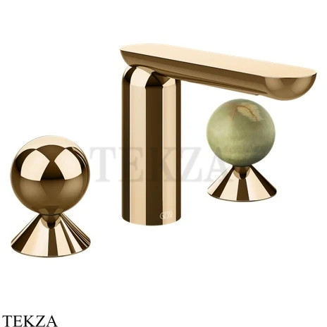 Gessi Perle Смеситель для раковины на 3 отв., без гарнитура 74055-735, бронза глянец